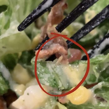 Bruxie - A WORM (most likely a fly larvae) in the Buttermilk Fried Chicken Salad Combo... Great! - Sandwiches Near Me - Orange, California
