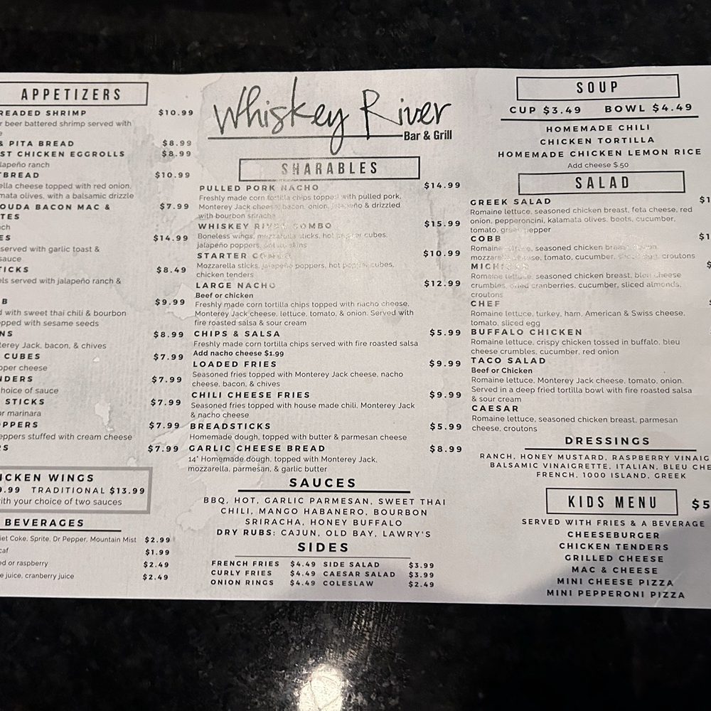 Whiskey River Bar and Grill - Menu April 2024 - Sports Bars Near Me - Davisburg, Michigan Whiskey River Bar and Grill - Menu April 2024 - Sports Bars Near Me - Davisburg, Michigan