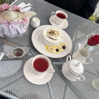 By the Teashore - Pretty in pink tea and French toast - Tea Rooms Near Me - Half Moon Bay, California