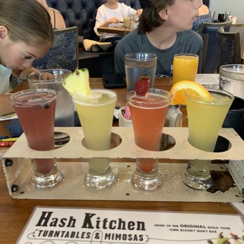 Hash Kitchen - Mimosa flight...blueberry, pineapple, strawberry, and orange - Breakfast & Brunch Near Me - Scottsdale, Arizona Hash Kitchen - Mimosa flight...blueberry, pineapple, strawberry, and orange - Breakfast & Brunch Near Me - Scottsdale, Arizona