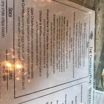 The Castello Plan - Brunch menu - New American Near Me - Brooklyn, New York