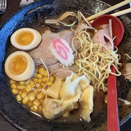 Miso Ramen with black garlic broth Miso Ramen with black garlic broth