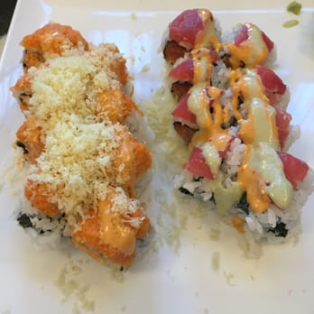 Sushi King - Hampton - Dynamite roll on the left and orchard on the right--- liked the orchard one better. - Sushi Bars Near Me - Hampton, Virginia Sushi King - Hampton - Dynamite roll on the left and orchard on the right--- liked the orchard one better. - Sushi Bars Near Me - Hampton, Virginia