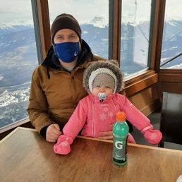 Restaraunt table on top of the mountain!