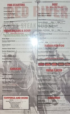 Menu photo 3 Red River Steakhouse Amarillo, TX