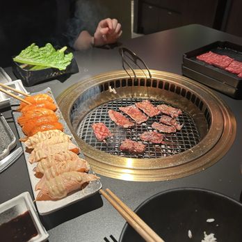 Chubby Cattle - Salmon nigiris and short ribs - Barbeque Near Me - Pleasanton, California