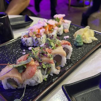 Good Fortune - Double Dragon Roll (front) and Do Not Disturb Roll (back) - Sushi Bars Near Me - St. Petersburg, Florida Good Fortune - Double Dragon Roll (front) and Do Not Disturb Roll (back) - Sushi Bars Near Me - St. Petersburg, Florida