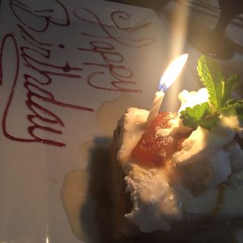 Ola Latin Kitchen - Gee's bday cake surprise at the end of our dinner complete with the Ola wait staff singing Happy Birthday to her - Latin American Near Me - Bridgeport, Connecticut Ola Latin Kitchen - Gee's bday cake surprise at the end of our dinner complete with the Ola wait staff singing Happy Birthday to her - Latin American Near Me - Bridgeport, Connecticut