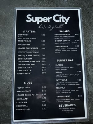 Menu photo 2 Super City Bar & Grill Metropolis, IL Menu photo 2 Super City Bar & Grill Metropolis, IL