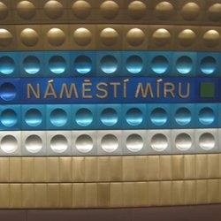 Dopravní podnik hl.m. Prahy - Náměstí Míru metro stop on the A (green) line.