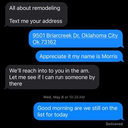 All About Remodeling - If you say your you will reach out in the Am and don't , that is ghosting. But also you be blessed as well. Just wanted my door fixed.