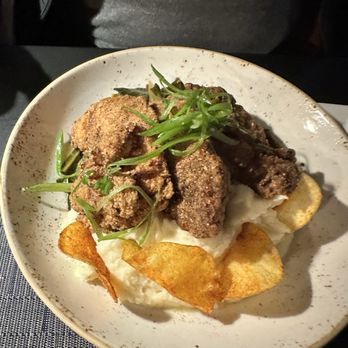 Timber & Salt - Fried chicken but grits substituted with mash potatoes. - Cocktail Bars Near Me - Redwood City, California Timber & Salt - Fried chicken but grits substituted with mash potatoes. - Cocktail Bars Near Me - Redwood City, California