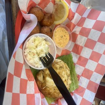 Georgetown Seafood - Crab cake and hush puppies - Seafood Near Me - Washington, DC, District of Columbia