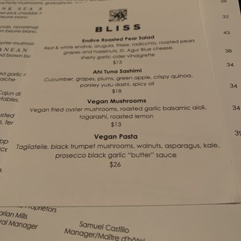 Bliss - Special menu - New American Near Me - San Antonio, Texas Bliss - Special menu - New American Near Me - San Antonio, Texas