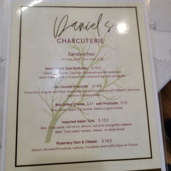 Daniel's Charcuterie - Charcuterie menu - Sandwiches Near Me - Park Ridge, Illinois
