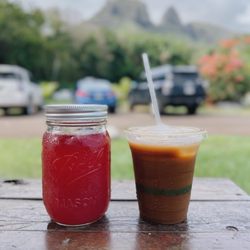Kalalea Juice Hale - Hibiscus Honey (left) & Cold Brew (right)