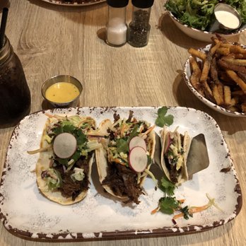 Shift restaurant and bar - Short Rib Street Tacos with French Fries - Sports Bars Near Me - Bright, Indiana