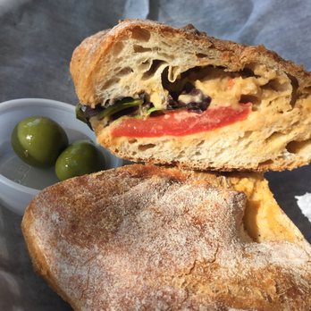 The Placid Baker - The vegetarian sandwich. Look at that bread! - Bakeries Near Me - Troy, New York