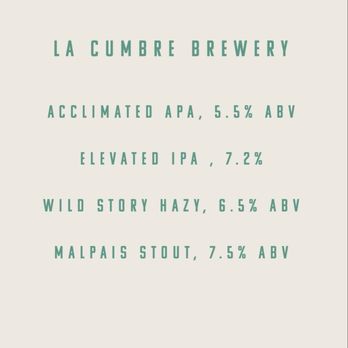 Dripline Brewery - Menu hasn't been updated but they definitely carry their competition on tap. - Brewpubs Near Me - Albuquerque, New Mexico
