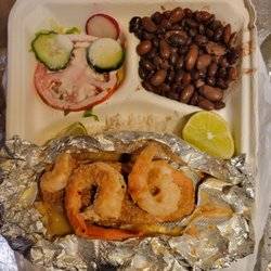 100 Plus Latino Restaurant - Salmon Con Camarones Al Ajillo