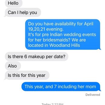 Glamour On the Go - Part 1 of the text thread of jicel entertaining my wedding date with a prospective client. - Makeup Artists Near Me - West Covina, California