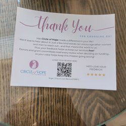 A thank and the info to leave a review on google