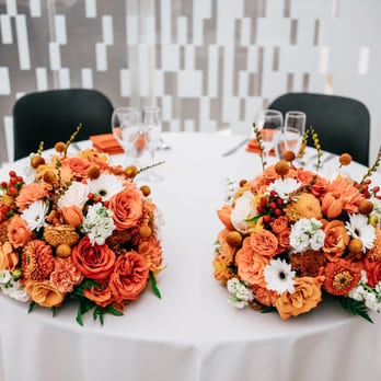 B&B Floral Design - Sweetheart table arrangements for reception on 10/03/15. - Floral Designers Near Me B&B Floral Design - Sweetheart table arrangements for reception on 10/03/15. - Floral Designers Near Me