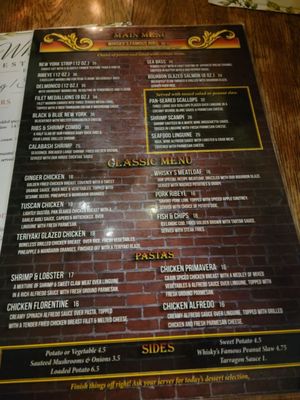 Menu photo 1 Whisky's Restaurant Lawrenceburg, IN