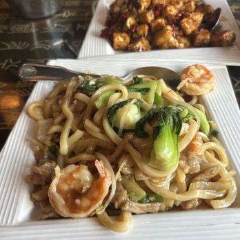 Spicy Asian - Sauteed udon noodles w chicken, shrimp and veg - Szechuan Near Me - Ithaca, New York Spicy Asian - Sauteed udon noodles w chicken, shrimp and veg - Szechuan Near Me - Ithaca, New York