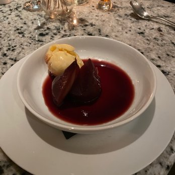 Galley & Garden - Poached pear dessert - New American Near Me - Birmingham, Alabama Galley & Garden - Poached pear dessert - New American Near Me - Birmingham, Alabama