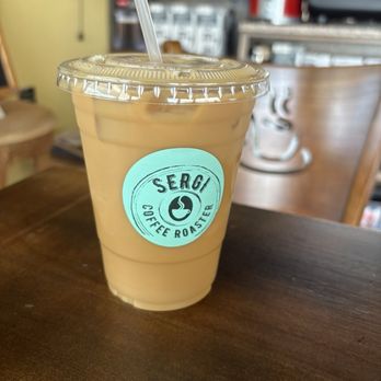 Sergi Coffee & Roast - Medium latte - Coffee & Tea Near Me - West Babylon, New York Sergi Coffee & Roast - Medium latte - Coffee & Tea Near Me - West Babylon, New York