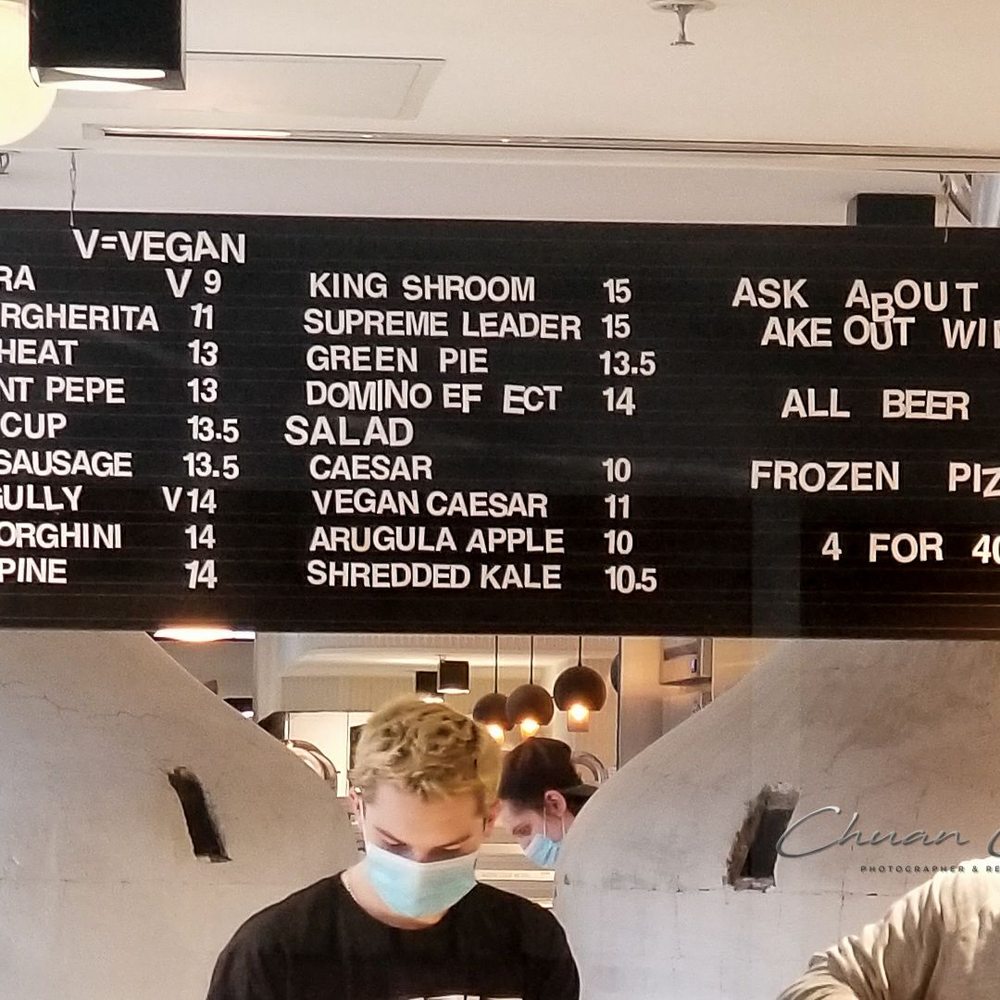 General Assembly Pizza - Menu on wall - Pizza Near Me - Toronto, Ontario