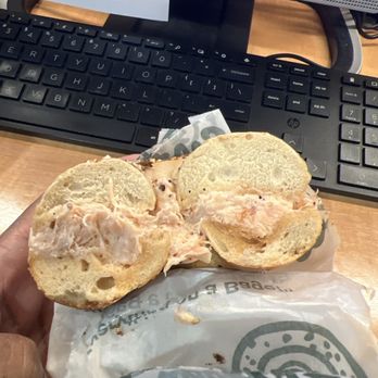 Ess-a-Bagel - Bad baked salmon salad bagel - Bagels Near Me - New York, New York Ess-a-Bagel - Bad baked salmon salad bagel - Bagels Near Me - New York, New York