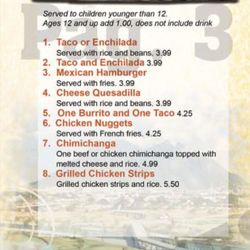 Monterrey Mexican Restaurant - Menu