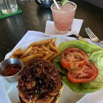 The Tip Tap Room - Turkey burger with cranberries and chili infused tequila pomegranate margarita. - New American Near Me - Boston, Massachusetts The Tip Tap Room - Turkey burger with cranberries and chili infused tequila pomegranate margarita. - New American Near Me - Boston, Massachusetts