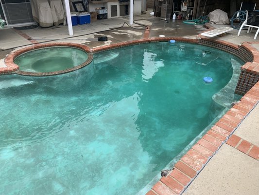 From Green to CLEAR - This was a green to clear service on a valley pool. The pool quickly turned from improper maintenance by another service provider. The customer called me and I quickly turned it around through some elbow grease, chemical adjustment, cleaning the filter, and attention. From Green to CLEAR - This was a green to clear service on a valley pool. The pool quickly turned from improper maintenance by another service provider. The customer called me and I quickly turned it around through some elbow grease, chemical adjustment, cleaning the filter, and attention.