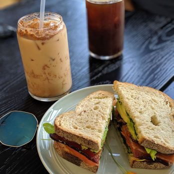 Ebru Coffee - Iced chai latte & avo BLT *drool - Coffee Roasteries Near Me - Eagleville, Pennsylvania