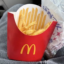 McDonald's - A small fry in a medium box