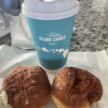 Island Craves Kauai - Bavarian cream and guava malasadas plus coffee - Pizza Near Me - Kapaa, Hawaii Island Craves Kauai - Bavarian cream and guava malasadas plus coffee - Pizza Near Me - Kapaa, Hawaii