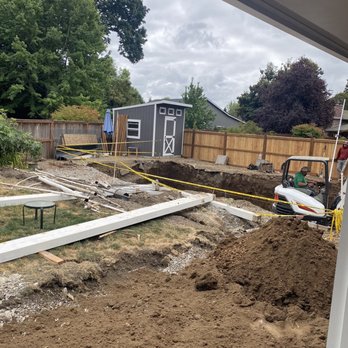 Owens Custom Pools - Wreck of our backyard where a pool should be. - Swimming Pools Near Me - Eugene, Oregon