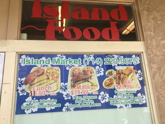 Menu photo 2 Boutique Samoa Market Anaheim, CA