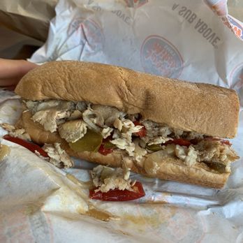 Jersey Mike's Subs - #16 Mike's Chicken Philly (w/o cheese and gluten free bread) - Fast Food Near Me - Phoenix, Arizona Jersey Mike's Subs - #16 Mike's Chicken Philly (w/o cheese and gluten free bread) - Fast Food Near Me - Phoenix, Arizona