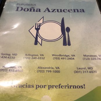 Pupuseria Dona Azucena - Menu 1 - Salvadoran Near Me - Herndon, Virginia Pupuseria Dona Azucena - Menu 1 - Salvadoran Near Me - Herndon, Virginia