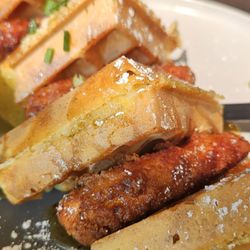 Hot honey chicken and waffles