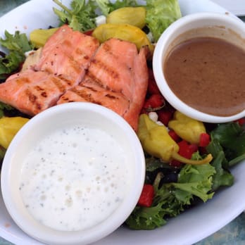 Pippa's Cafe - Greek salad with salmon - Sports Bars Near Me - Concord, North Carolina Pippa's Cafe - Greek salad with salmon - Sports Bars Near Me - Concord, North Carolina