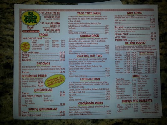 Menu photo 4 El Taco Tote Albuquerque, NM