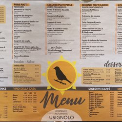 Ristorante Usignolo - Speisekarte