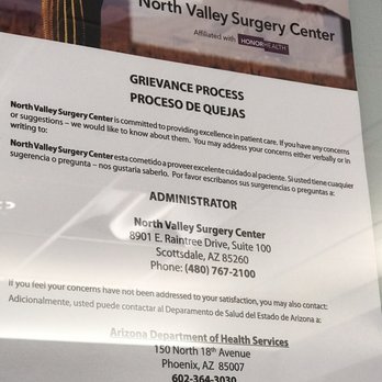 North Valley Surgery Center - Grievance process - Surgeons Near Me - Scottsdale, Arizona North Valley Surgery Center - Grievance process - Surgeons Near Me - Scottsdale, Arizona