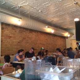 Happy people breakfasting.