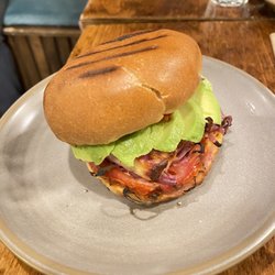 The Attendant - Avocado Halumi cheese brioche bun